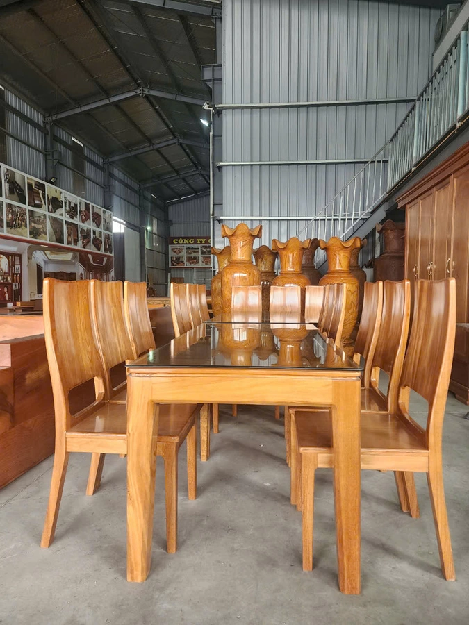 Bộ bàn ăn thường gỗ gõ