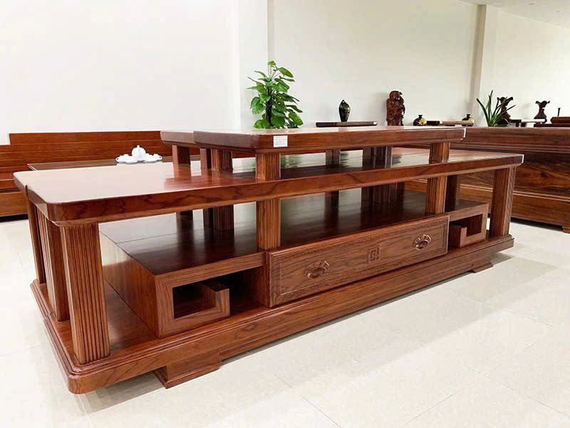Kệ tivi nguyên khối gỗ cẩm lai