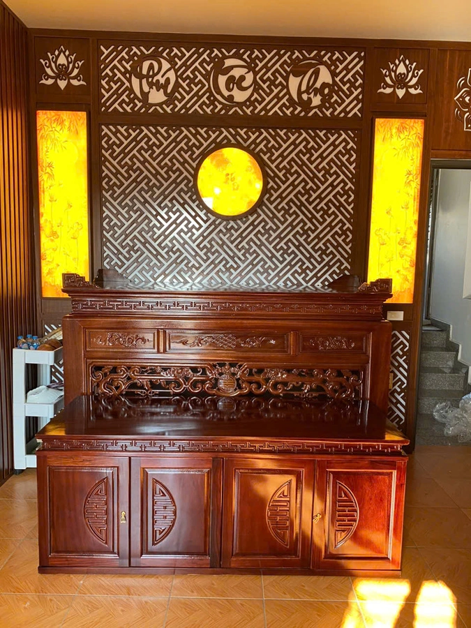 Dự án thi công ban thờ, tủ bàn cơm gỗ gụ