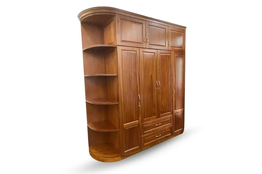 Tủ quần áo 4 cánh kèm kệ để đồ