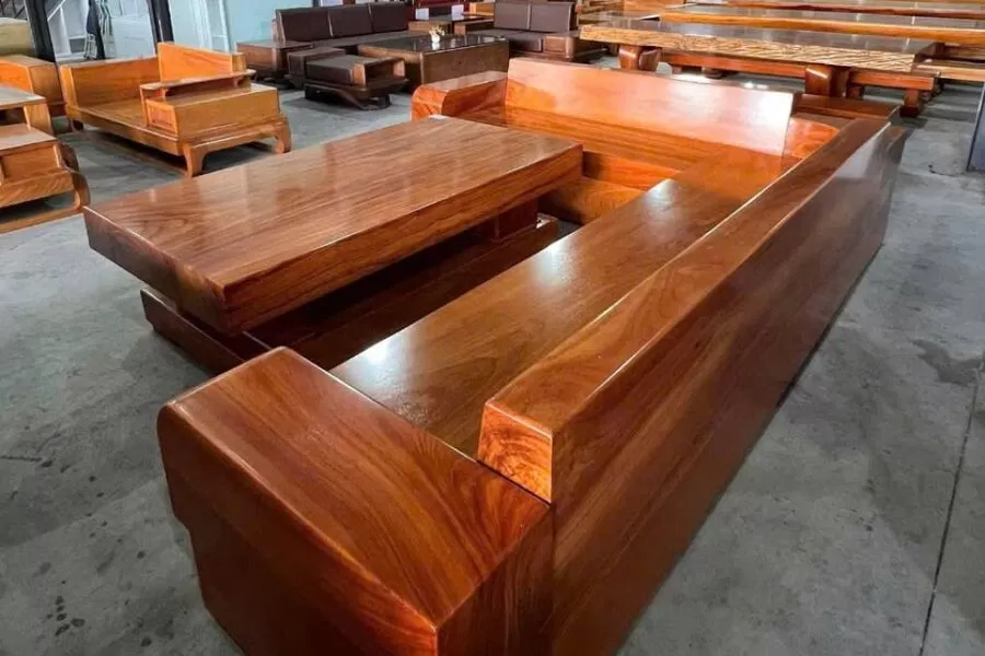 Bộ bàn ghế sofa đúc nguyên khối chữ L