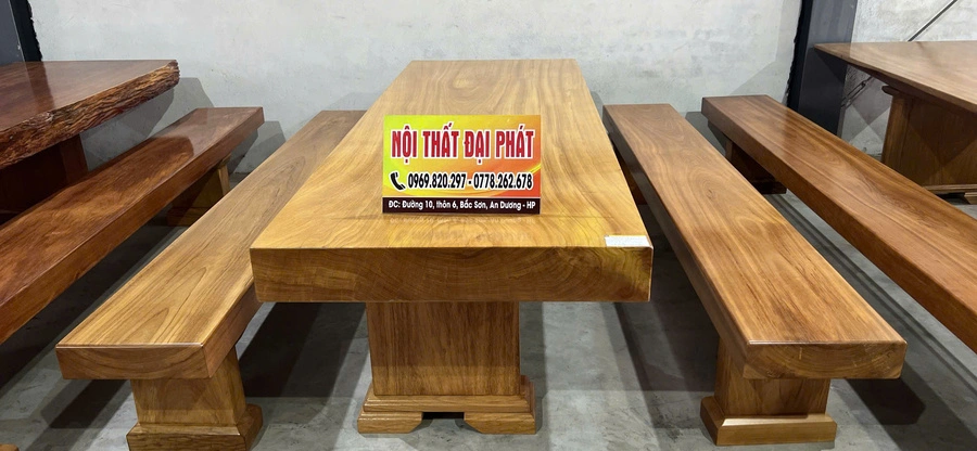 Bàn ăn nguyên khối dài